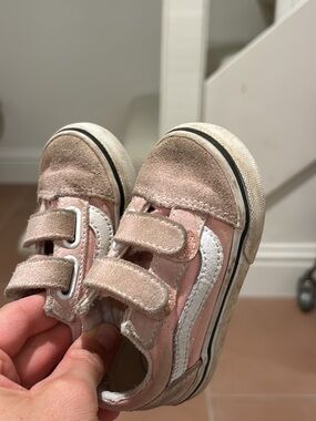 Vans old skool Kids Pink Suede Velcro Sneakers